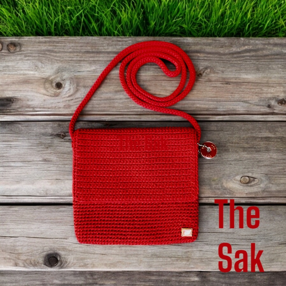 The Sak Small Red Knit Crossbody Handbag